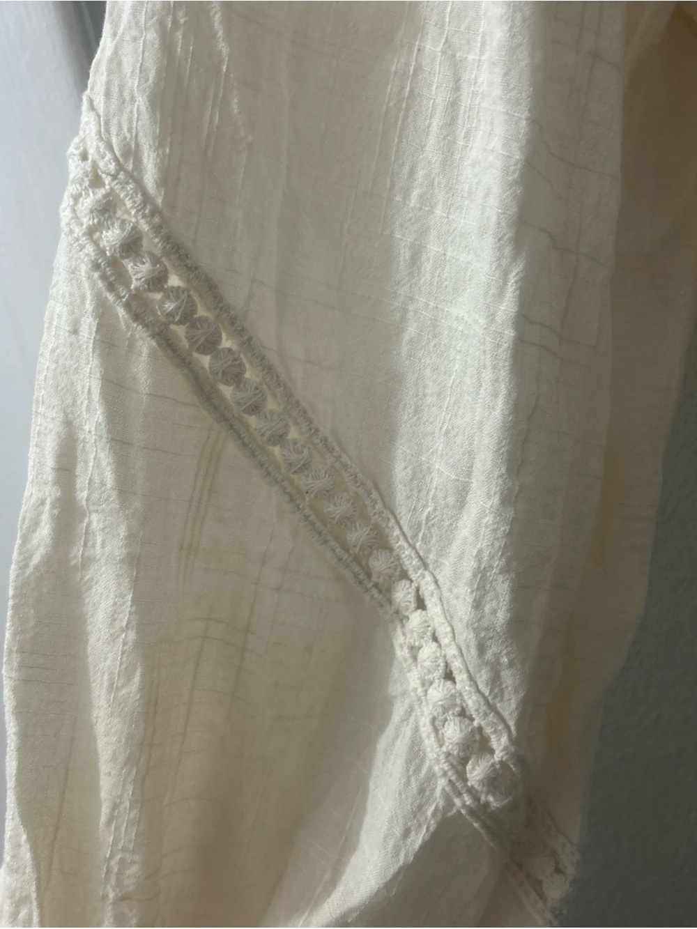 Max Studio Ladies Creme Cotton Blend Lantern Sleeve Size Small Boho Cottagecore - Picture 3 of 7